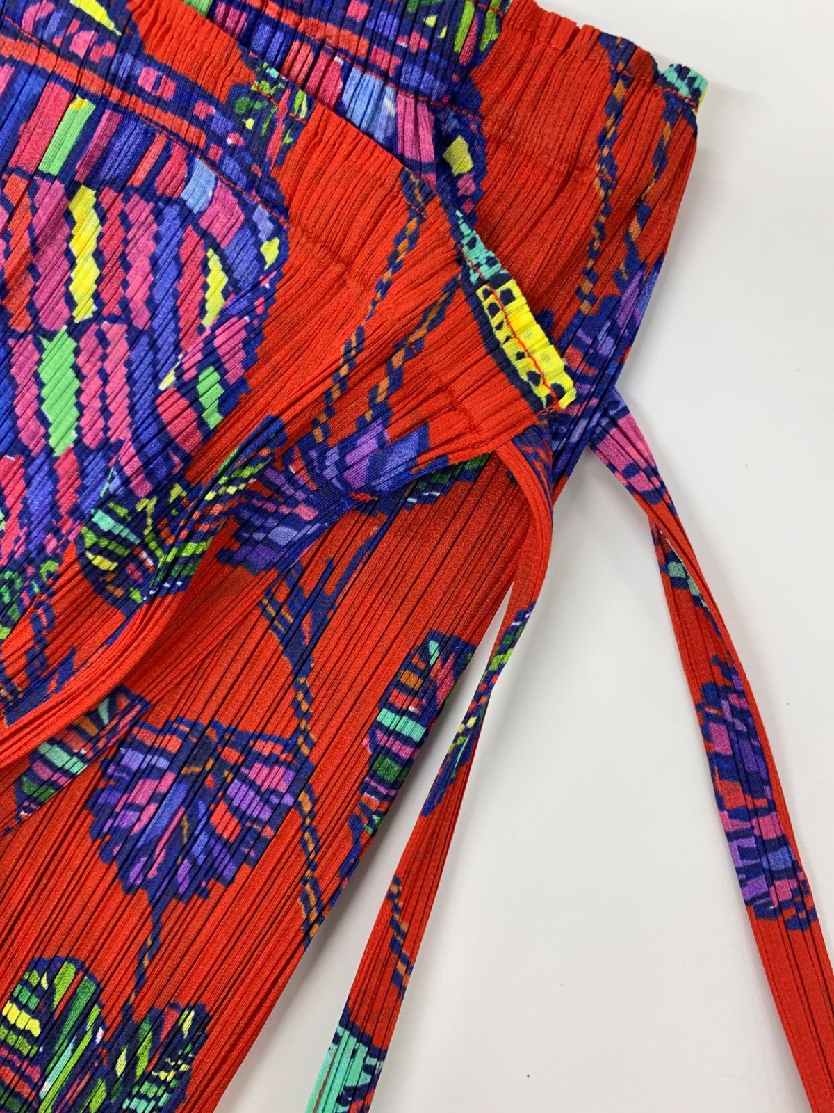 プリーツプリーズイッセイミヤケ PP81-JG655 巻きスカート 3 レッド