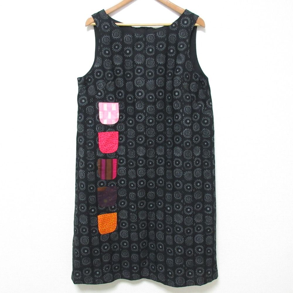 marimekko マリメッコ KURKISTUS NADJA DRESS ノースリーブワンピース サイズ40 ブラック レディース 古着