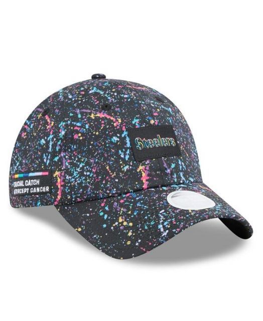 送料無料 ニューエラ レディース 帽子 アクセサリー Women s Black Pittsburgh Steelers 2025 NFL Crucial Catch Pony Tail Adjustable Hat Black