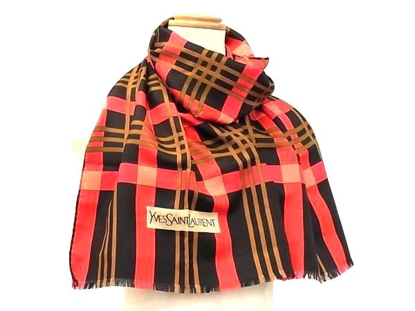 YVESSAINTLAURENT イヴサンローラン シルク100% スカーフ