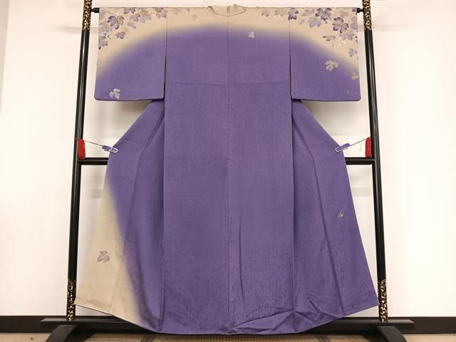 平和屋着物●訪問着　作家物　蔦の葉文　暈し染め　金彩　金糸　さが美扱い　正絹　逸品　AAAW4385np 平和屋着物○訪問着 作家物 蔦の葉文 暈し染め 金彩 金糸 さが美扱い