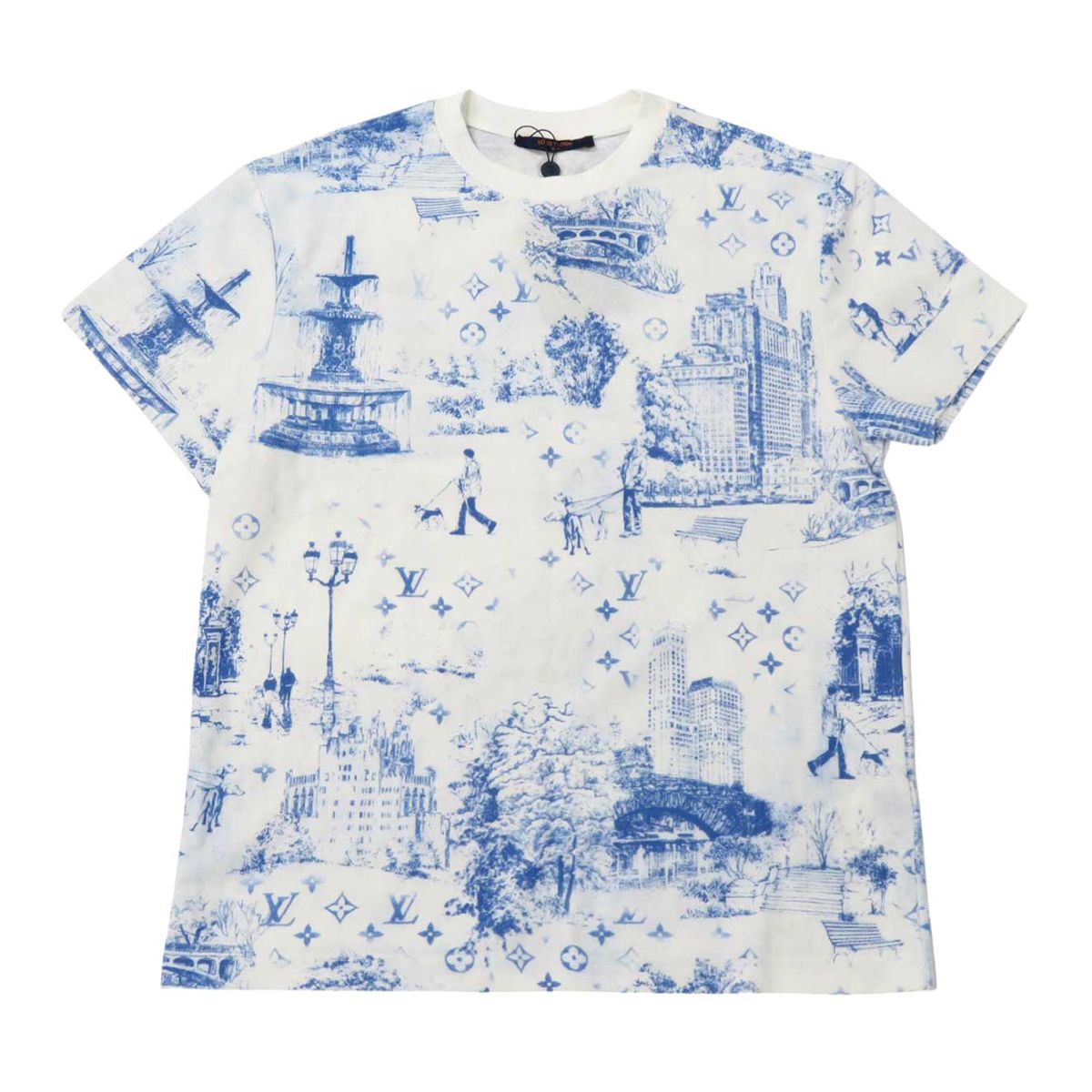 ルイヴィトン　モノグラム　シャツ　コットン　メンズ　白系　LV柄 S Louis Vuitton MONOGRAM(ルイヴィトン モノグラム) シャツ