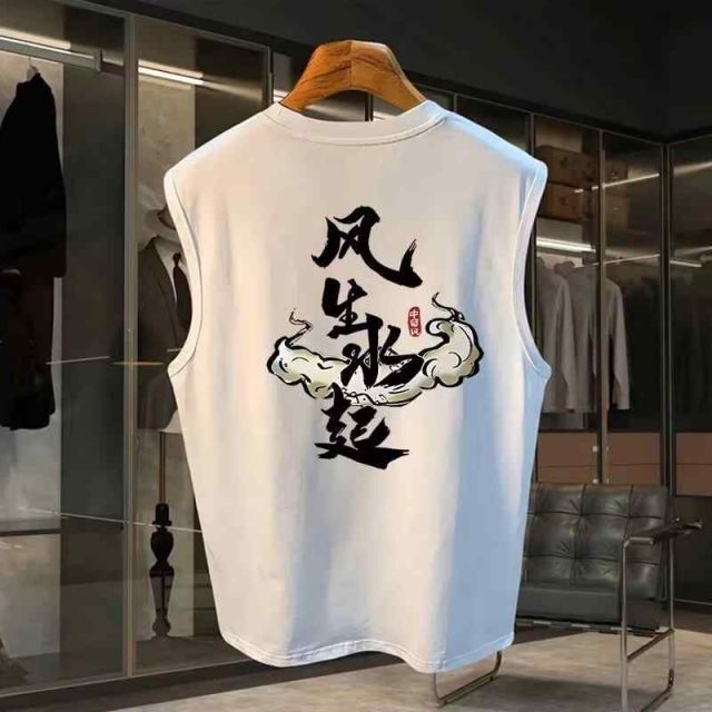 種類36：3XL/A：ホワイト g 春 コーデ メンズ 用 服 シンプル ファッション オシャレ 大人 かっこいい 大きいサイズ ストリート 紳士服 アメリカン ヘビーデューティ レター ベスト ノースリー