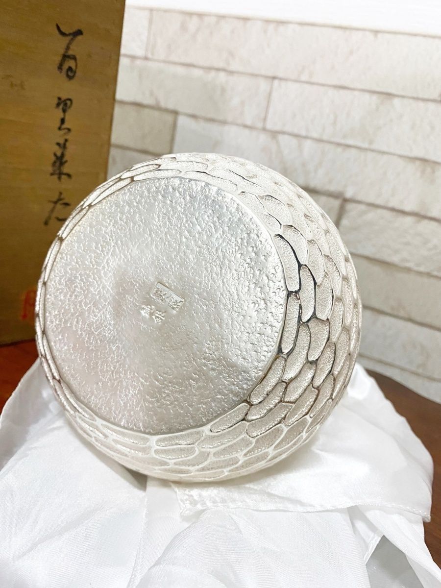 ☆ 佐渡名工 杵渕錦水造 茶托 斑紫銅製 五客揃 2 骨董品 レア 佐渡名工