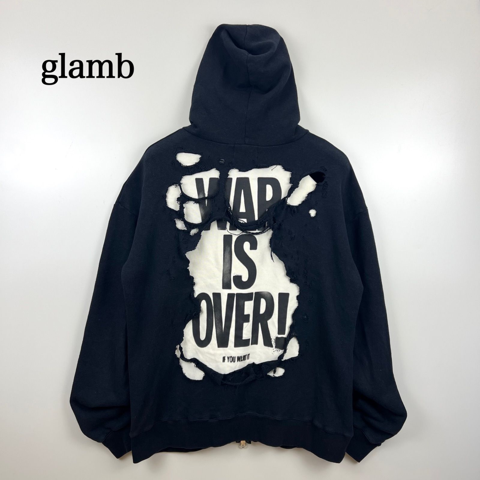 glamb 2017ss archive damaged back logo zip hoodie 2 GB17SP/CS01 