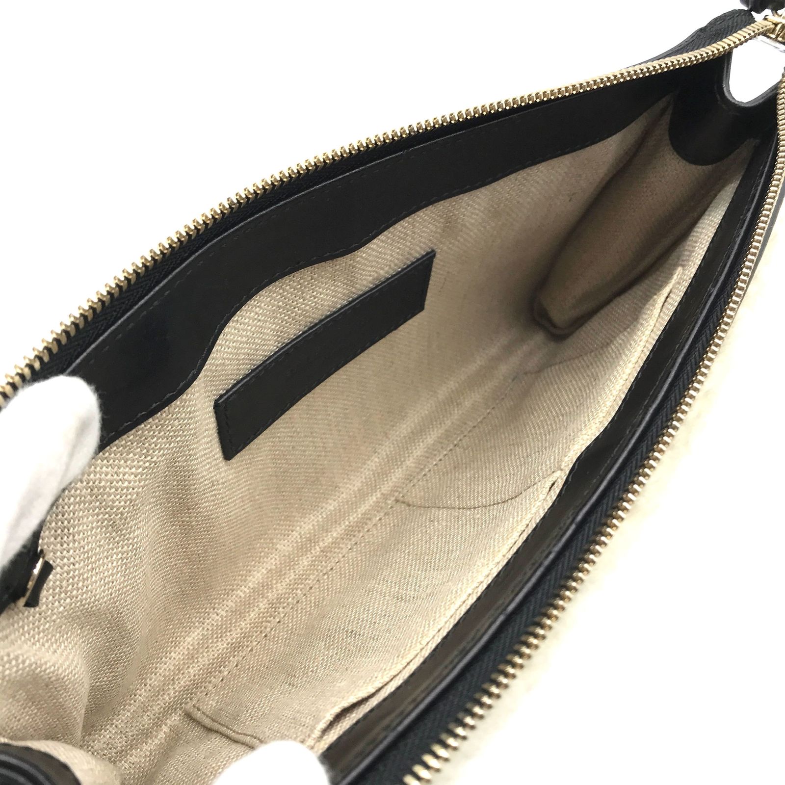 BALENCIAGA バレンシアガ ロゴ ファー レザー クラッチ バッグ  