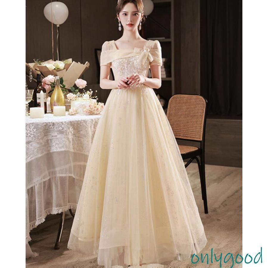 Aラインロングドレス演奏会ステージ誕生パーティーキャバ嬢ナイト