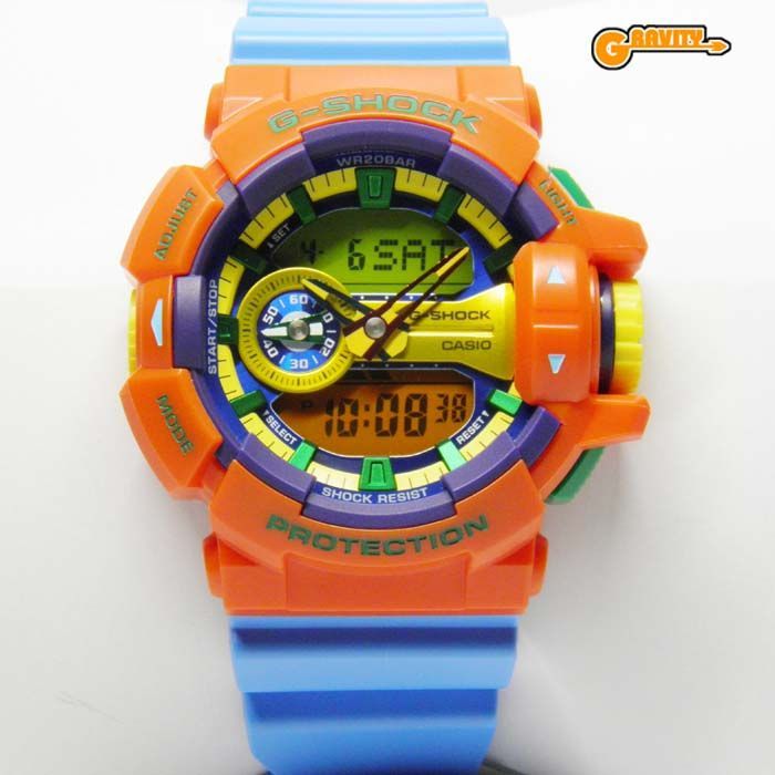 CASIO(カシオ)G-SHOCK(ジーショック）GA-400-4AJF Hyper Colors（ハイパーカラーズ）ロータリースイッチモデル  オレンジ×ブルーカラー【未使用品】 - メルカリ