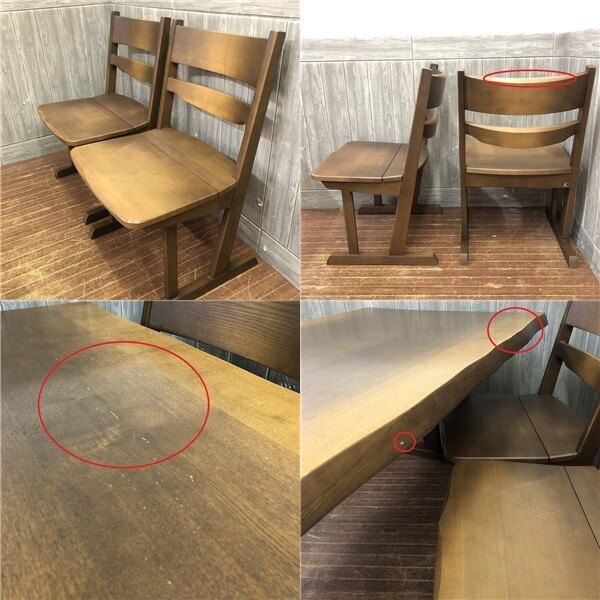 ss6383 キツツキマーク ダイニング5点セット ダークブラウン テーブル