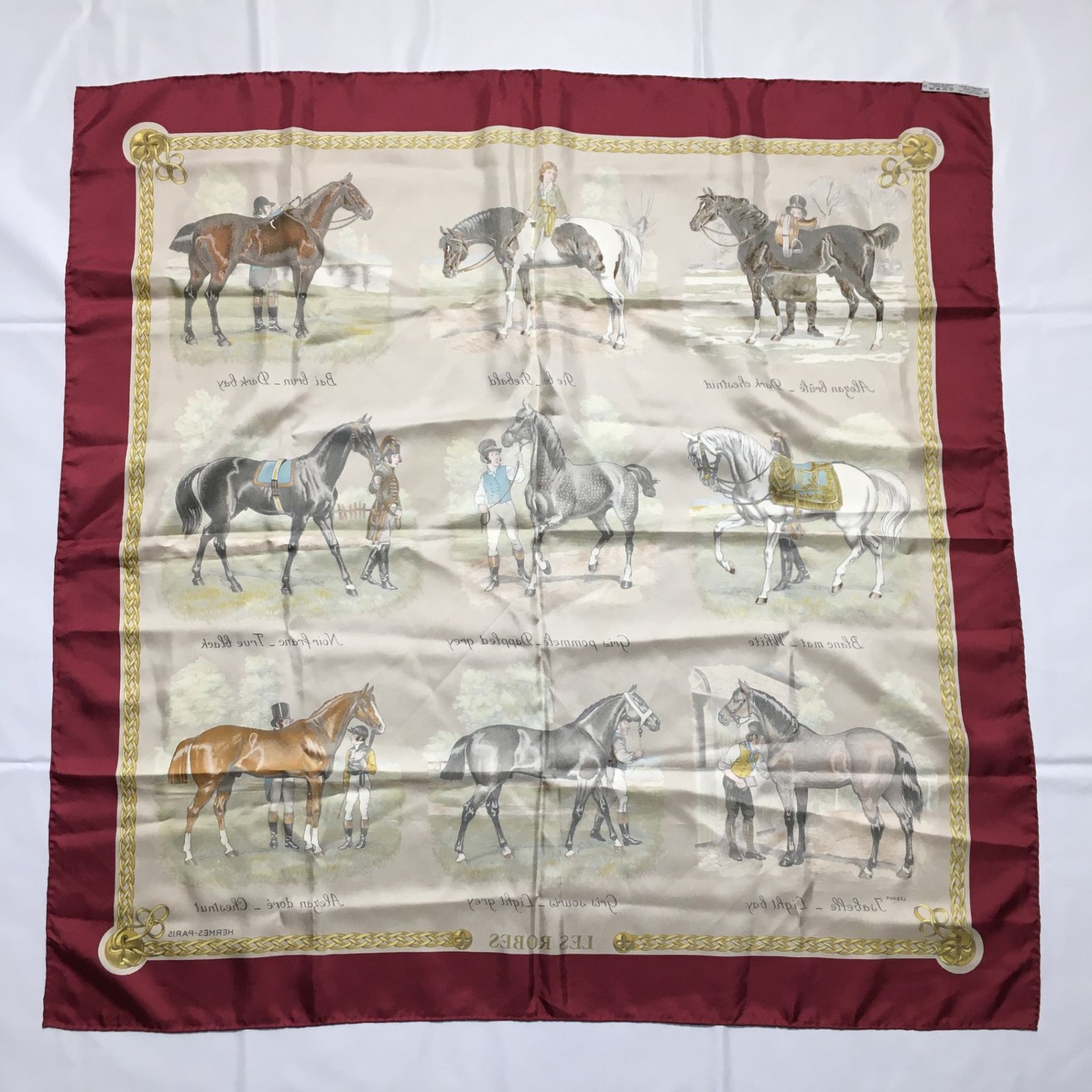 2506-123｜美品｜エルメス カレ 90 スカーフ シルク ホワイト HERMES - 2506-123｜美品｜エルメス カレ 90 スカーフ シルク