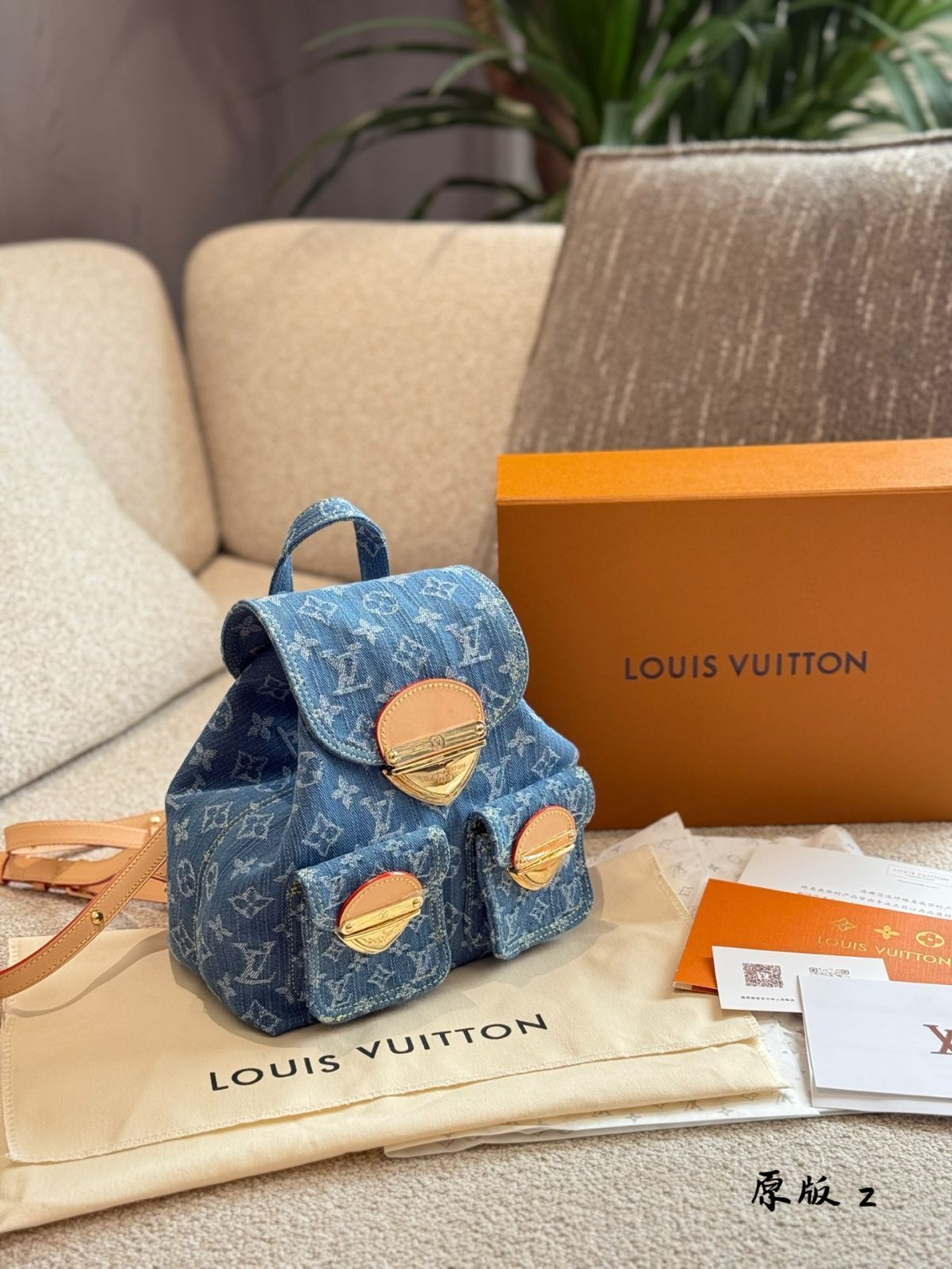今日特価】Louis Vuitton モノグラムデニム ブルー トートバッグ