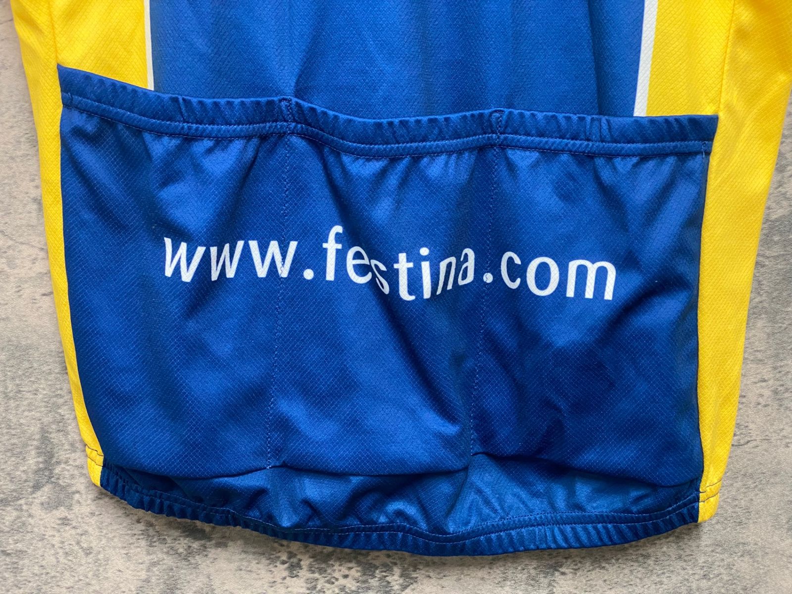 JK546 サンティーニ Santini 半袖 サイクルジャージ 青黄 L ハーフ