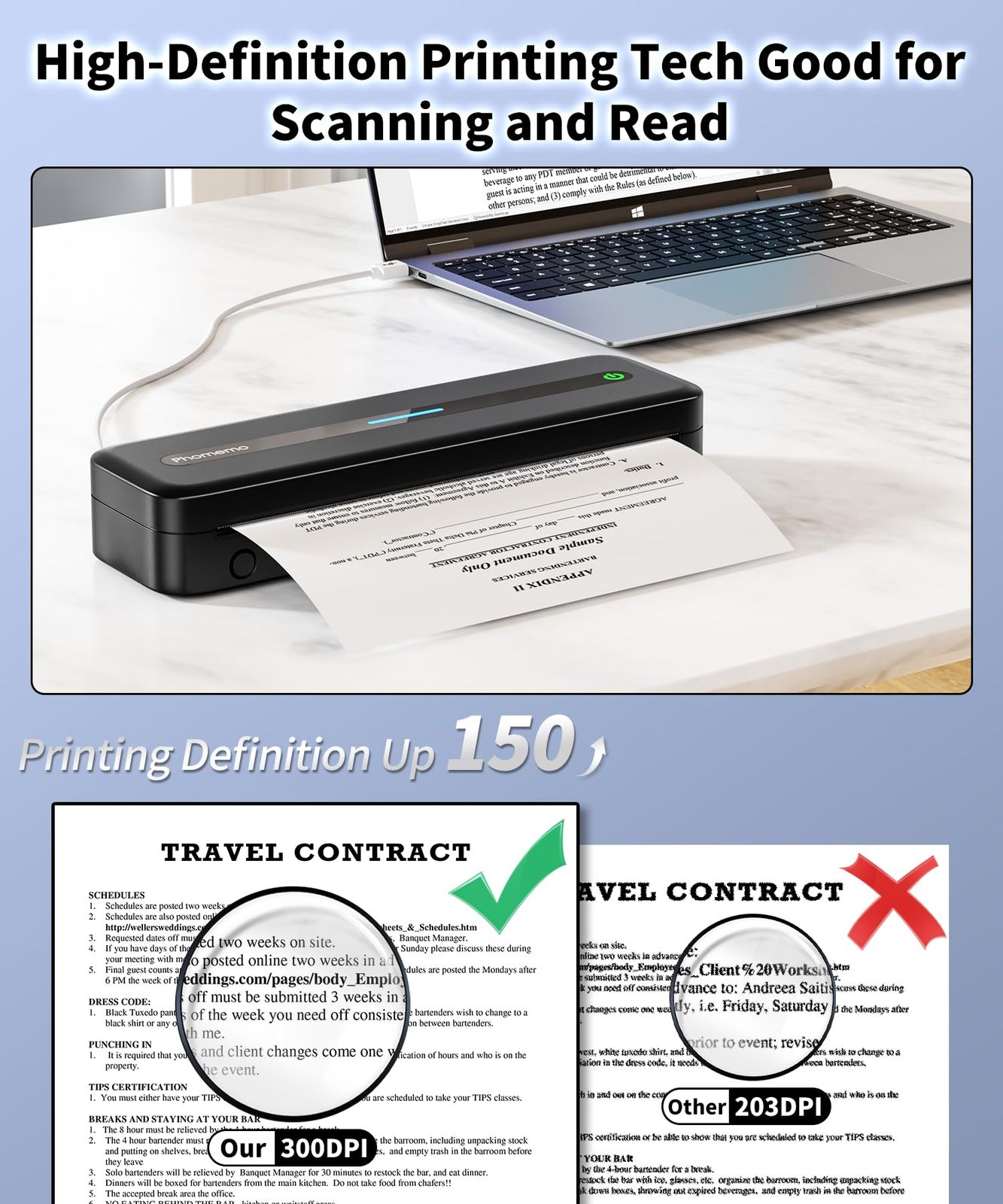 スマホ対応 PC対応 サーマルプリンター 携帯プリンター 業務用 家庭用 旅行用 学習用 小型 プリンター A4感熱ロール紙収納ボックス同梱 216mm 210mm 110mm 80mm 53mm幅広い対応 ブラック モバイルプリンター M832 Phome