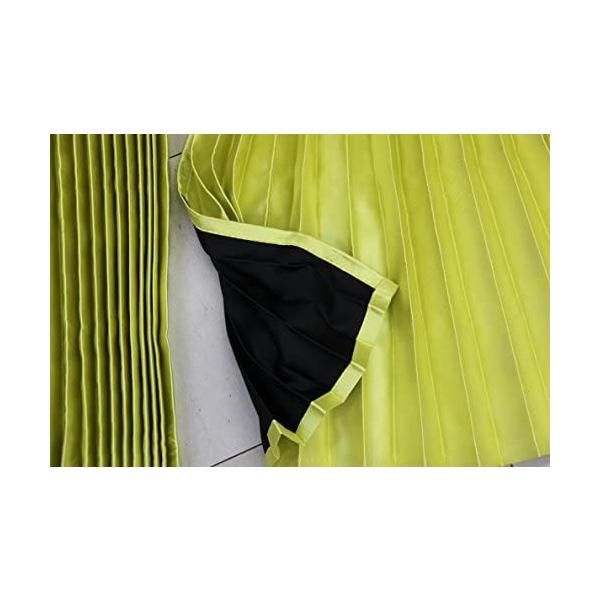 トラックカーテン高級サテン表レモンイエロー/裏黒リバーシブル240㎝ｘ丈85㎝ トラックカーテン 高級サテン2重 仮眠カーテン 表レモンイエロー