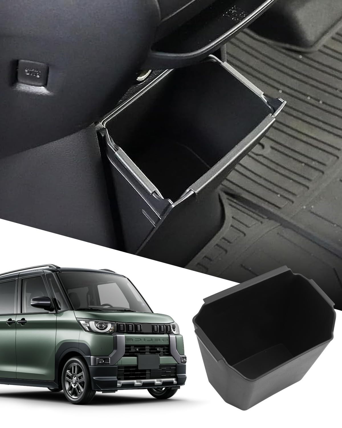 新品 SXCY 新型 三菱 デリカミニ センターコンソールボックス ごみ箱 小物入れ 収納ボックス デリカミニカスタムパーツ コンソールトレイ インテリア 内装パーツ 車種専用 取付簡単