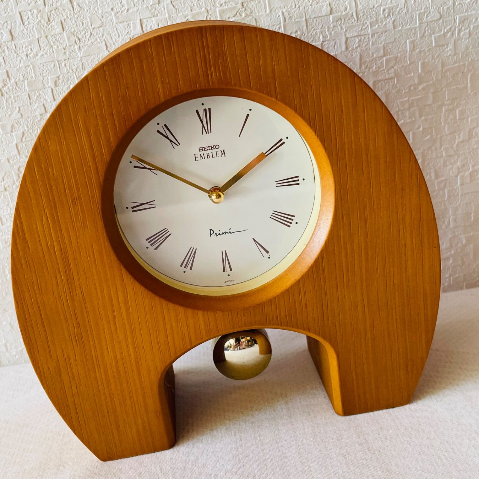 【動作品】SEIKO EMBLEM セイコーエンブレム HW528B 置時計 高級電波置時計 SEIKO EMBLEM セイコーエンブレム HW528B