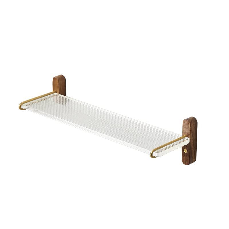 【人気商品】Shelf ウォールナットブラケット Shelf 長さ30cm アクリルWater-Ripple 飾りラック 収納便利 Wall 簡単組立 おしゃれ myoseya 暖色系和風