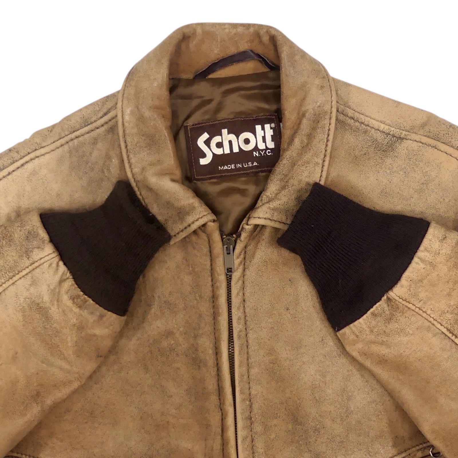 アメリカ製 Schott ショット 40 レザー フライトジャケット 80s 