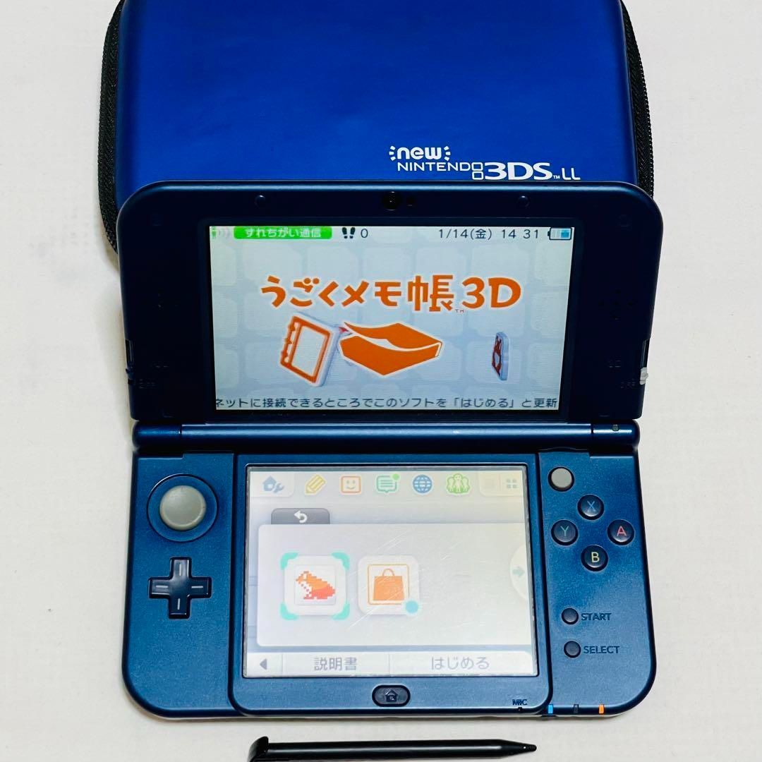 中古】new NINTENDO 3DS LL メタリックブルー ケース付 - サガミテラス