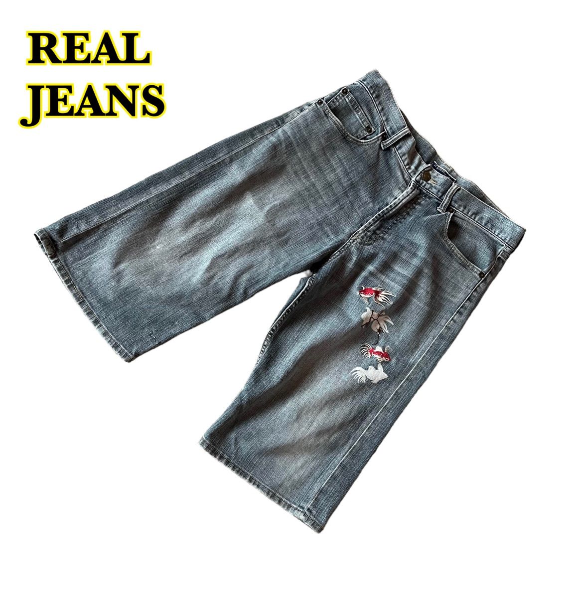 REAL JEANS VILLAND リアルジーンズ デニムパンツ ハーフパンツ 刺繍