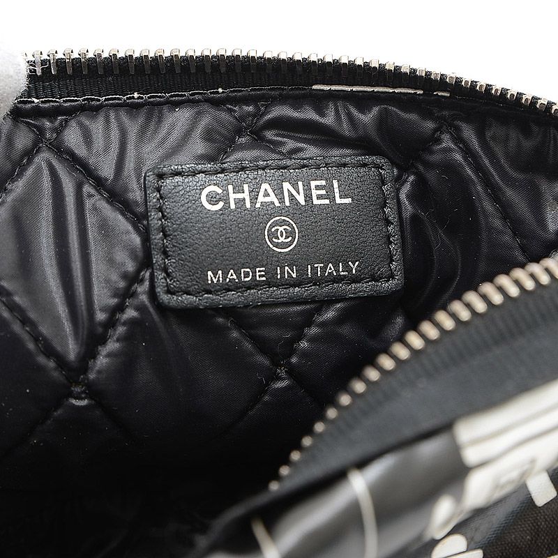 シャネル エアライン ポーチ スモール ナイロン ブラック/ホワイト