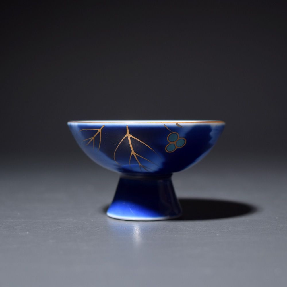 新品未使用品 有田焼 宮内庁御用達 深川製磁 瑠璃葡萄 酒器揃 徳利 盃