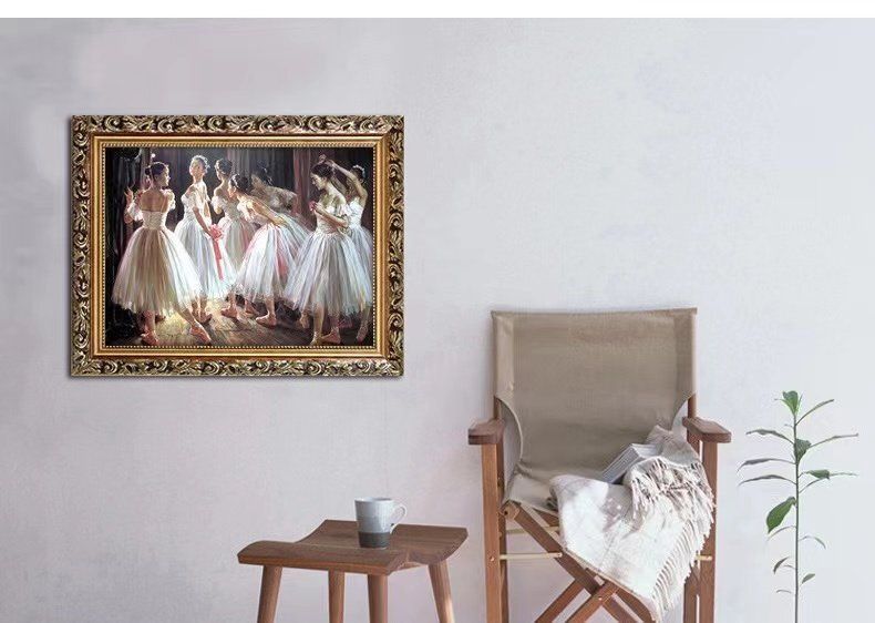 人気推薦 油絵 バレエを踊る女の子 装飾画