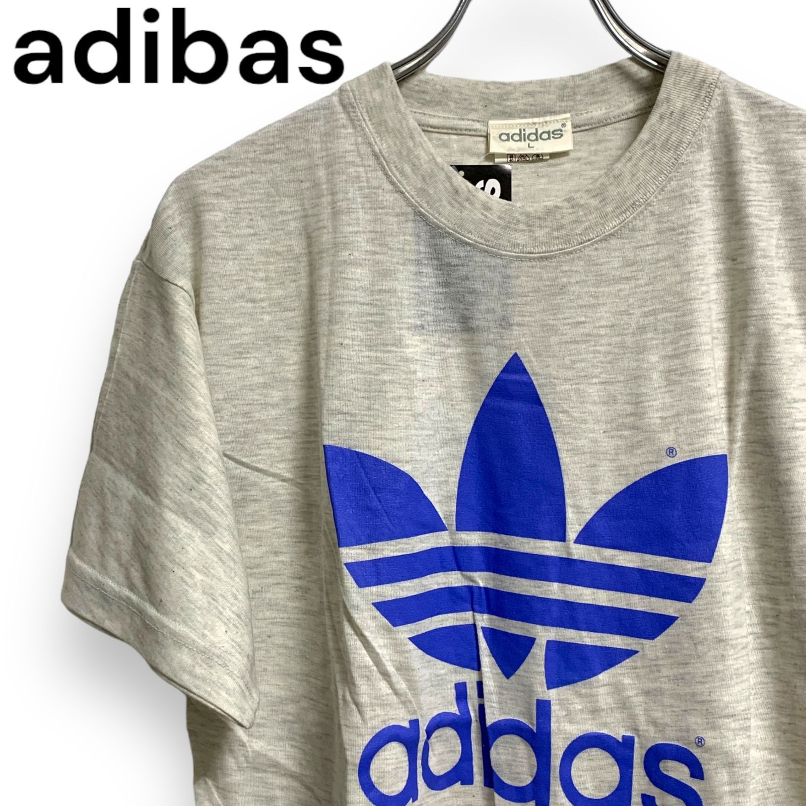 美品】adidas アディダス Ｔシャツ 半袖 グレー メンズ レディース Ｌ