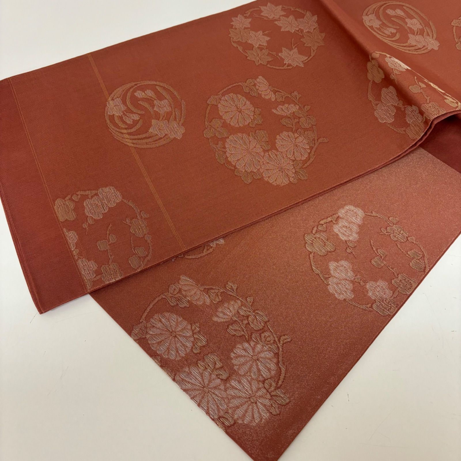 【新品】夏金つづれ袋帯 茶色 夏帯 夏物 着物 フォーマル向け夏帯 未使用 夏金つづれ袋帯 茶色 夏帯 夏物 着物 フォーマル向け夏帯 新品】夏金