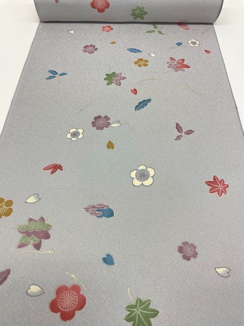 小紋 金彩 紋意匠 吹き寄せ柄 正絹 反物 - メルカリ