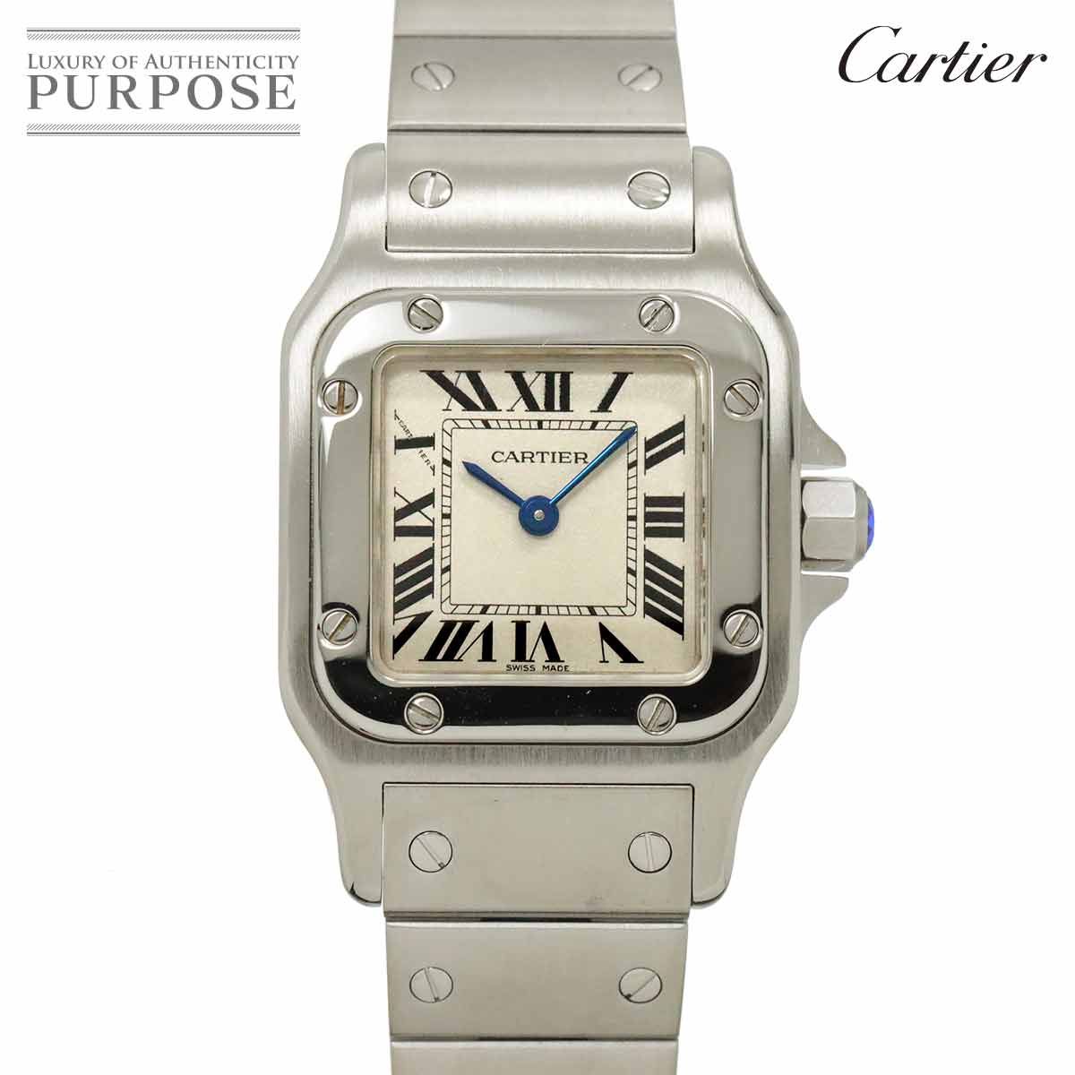 カルティエ Cartier サントスガルベSM W20056D6 レディース 腕時計 アイボリー クォーツ ウォッチ Santos Galbee 90287127