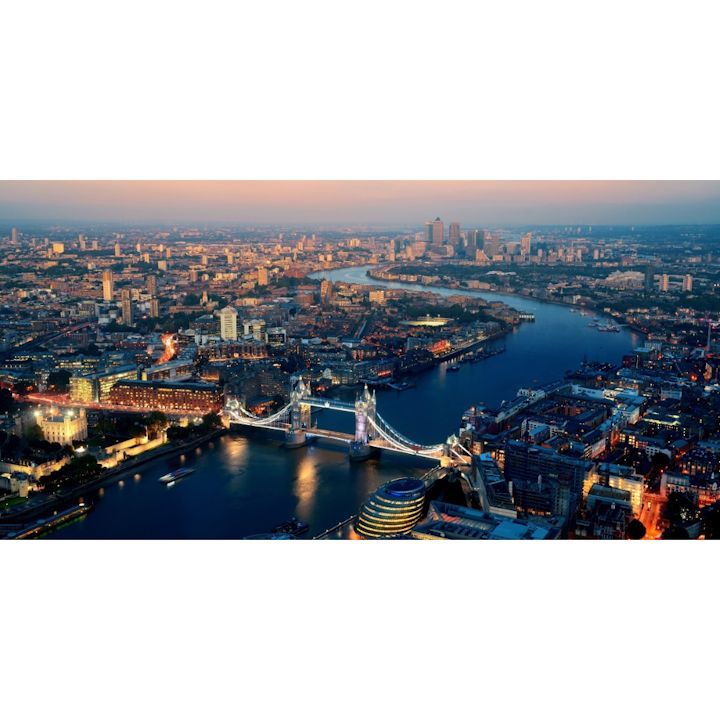 【パノラマ版】ロンドン 夕暮れパノラマ夜景 テムズ川 壁紙ポスター 009P1 パノラマ版ロンドン 夕暮れパノラマ夜景 テムズ川 壁紙ポスター 008P1