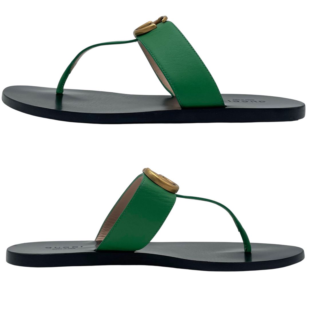 GUCCI サンダル グリーン 希少 カラー GUCCI グッチ トング サンダル 36 23cm GG GG