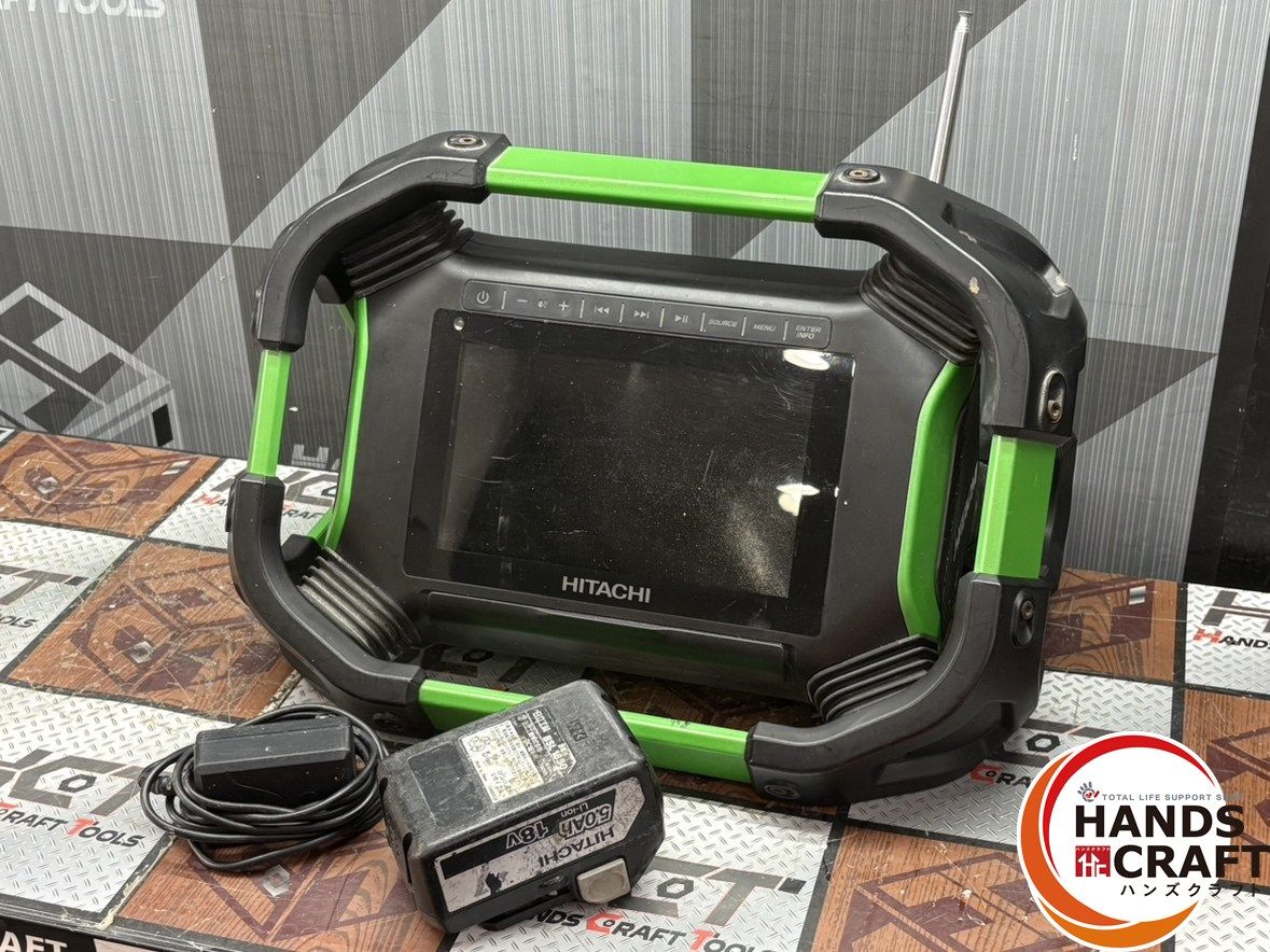 〇ハイコーキ 日立工機 UR18DSML コードレスラジオ付テレビ 18Vバッテリ×1 ACアダプタ付き 画面汚れ有 ハンズクラフト佐賀