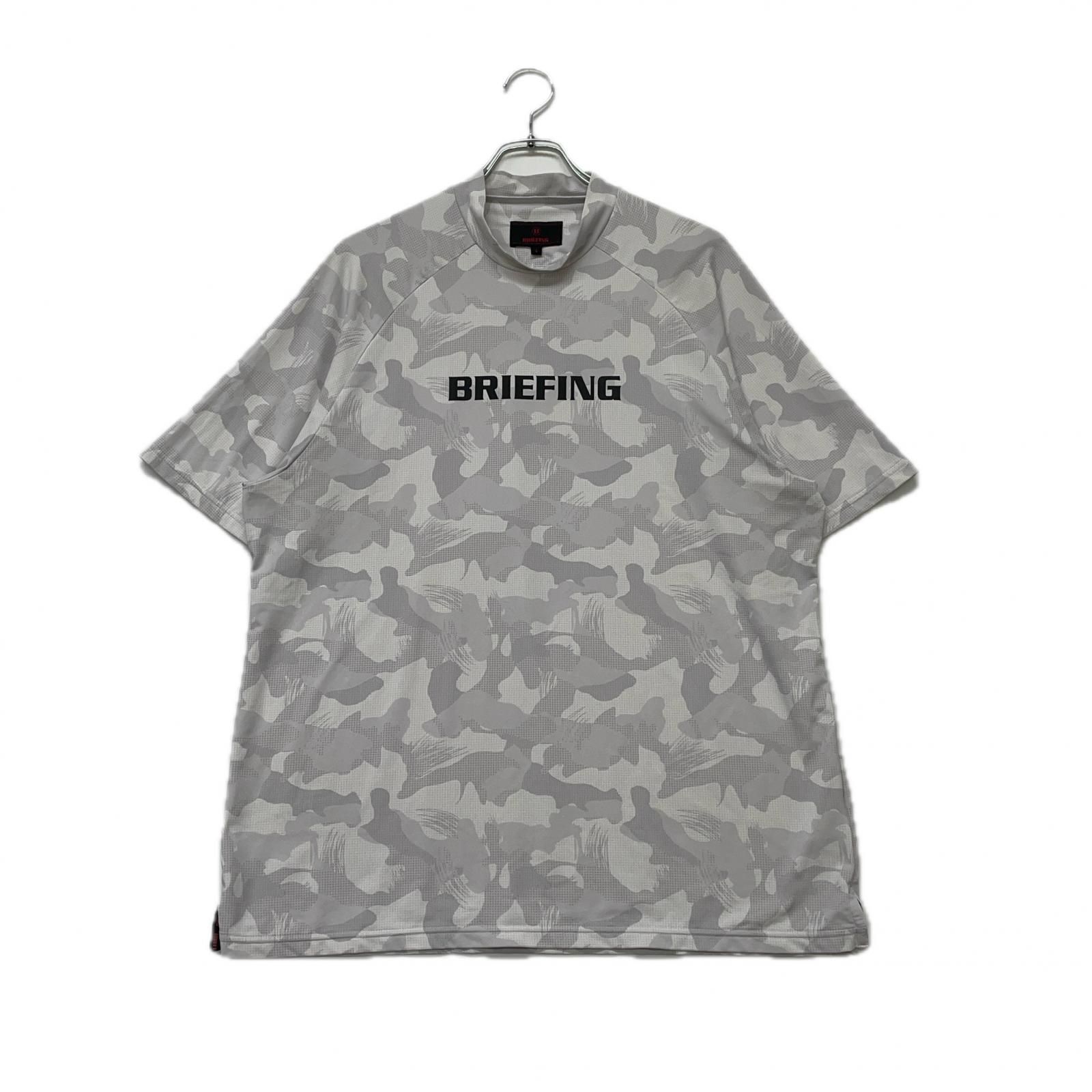 【新品・タグ付き】BRIEFING モックネック カモフラ 白 Mサイズ 中古 メンズ ブリーフィング BRIEFING 半袖シャツ L ホワイト