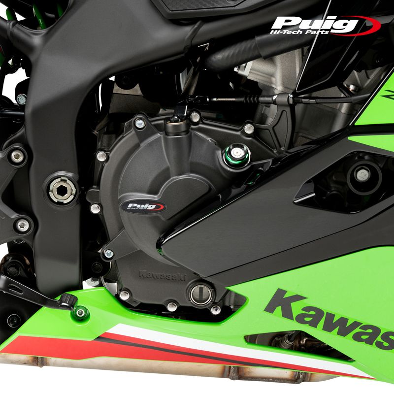 Puig 21894N ENGINE COVER TRACK FOR CHAMPIONSHIP [BLACK] Kawasaki