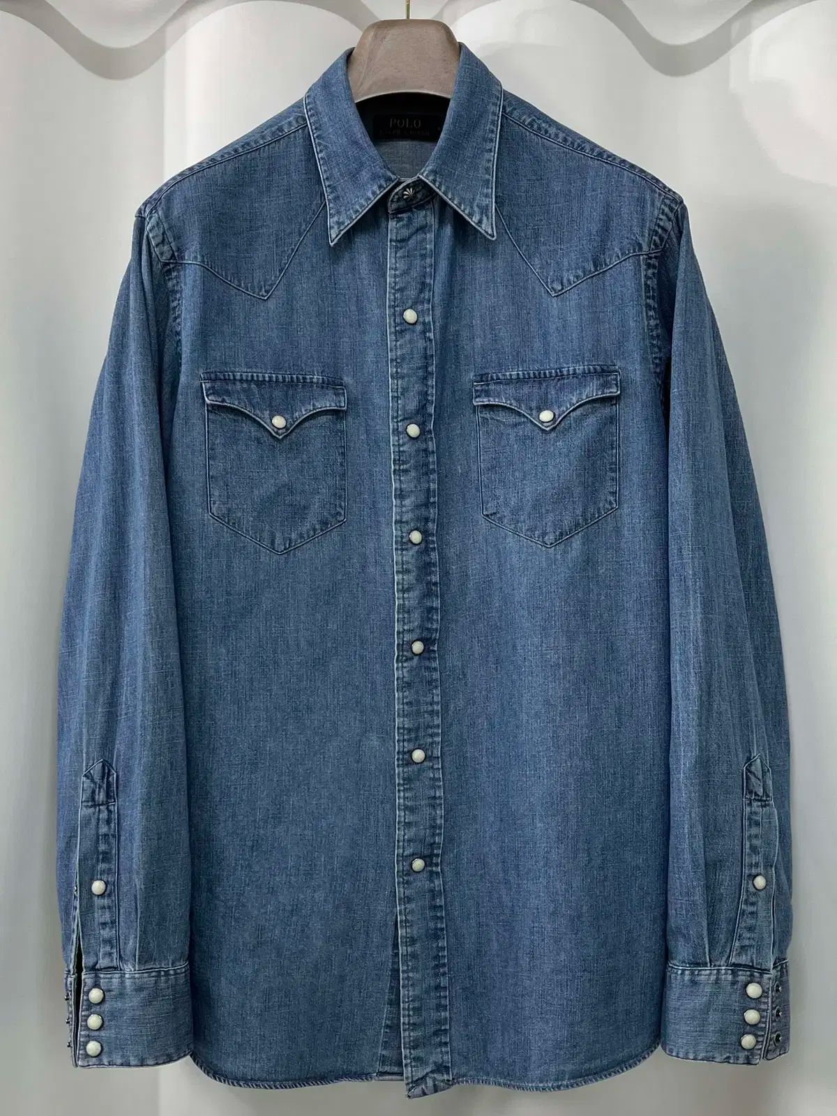ポロ ラルフローレン サウスウェスタン コンチョ パールスナップ デニム ウェスタン シャツ