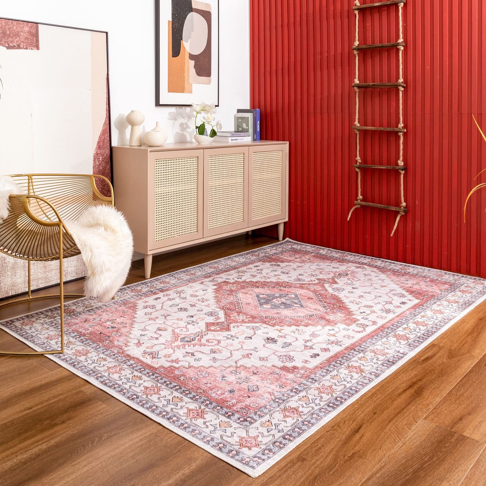 数量 軽量 滑り止め オールシーズン ピン 160X230CM 花柄 防臭 洗える ラグマット 防ダニ ペルシャ風絨毯 3畳 床暖房対応 カーペット DECOMALL MARWIL-DEMENAGEMENTS_CH