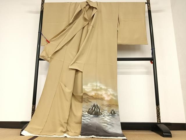 平和屋着物○色留訪問着 作家物 素描友禅 四季彩 夫婦岩 暈し染め 上代