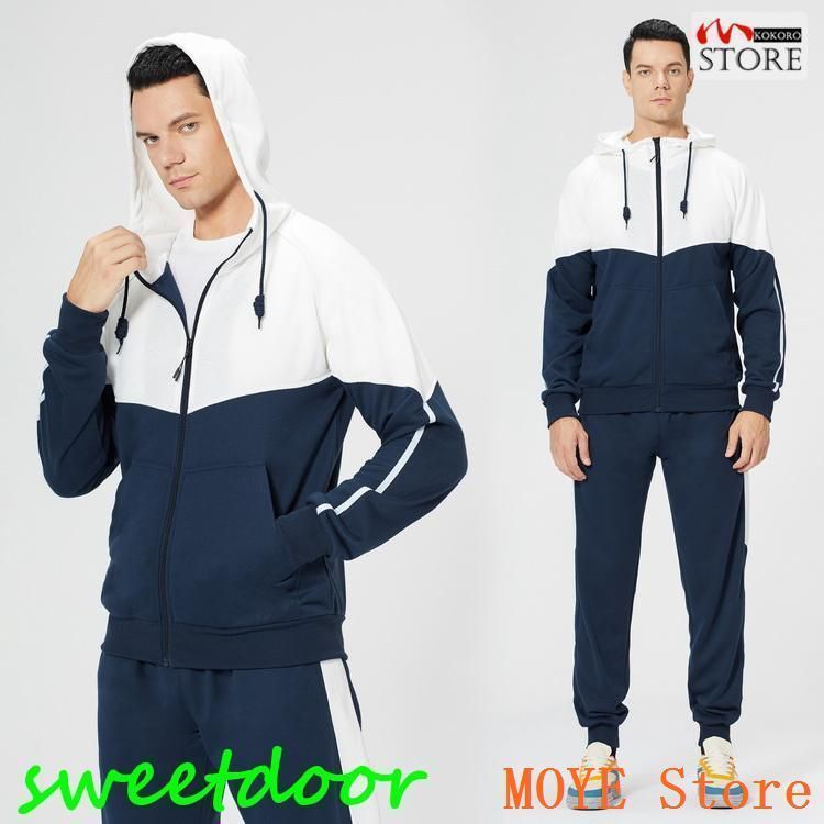 スウェット メンズ 上下 ジップパーカー+ジョガーパンツ スポーツ