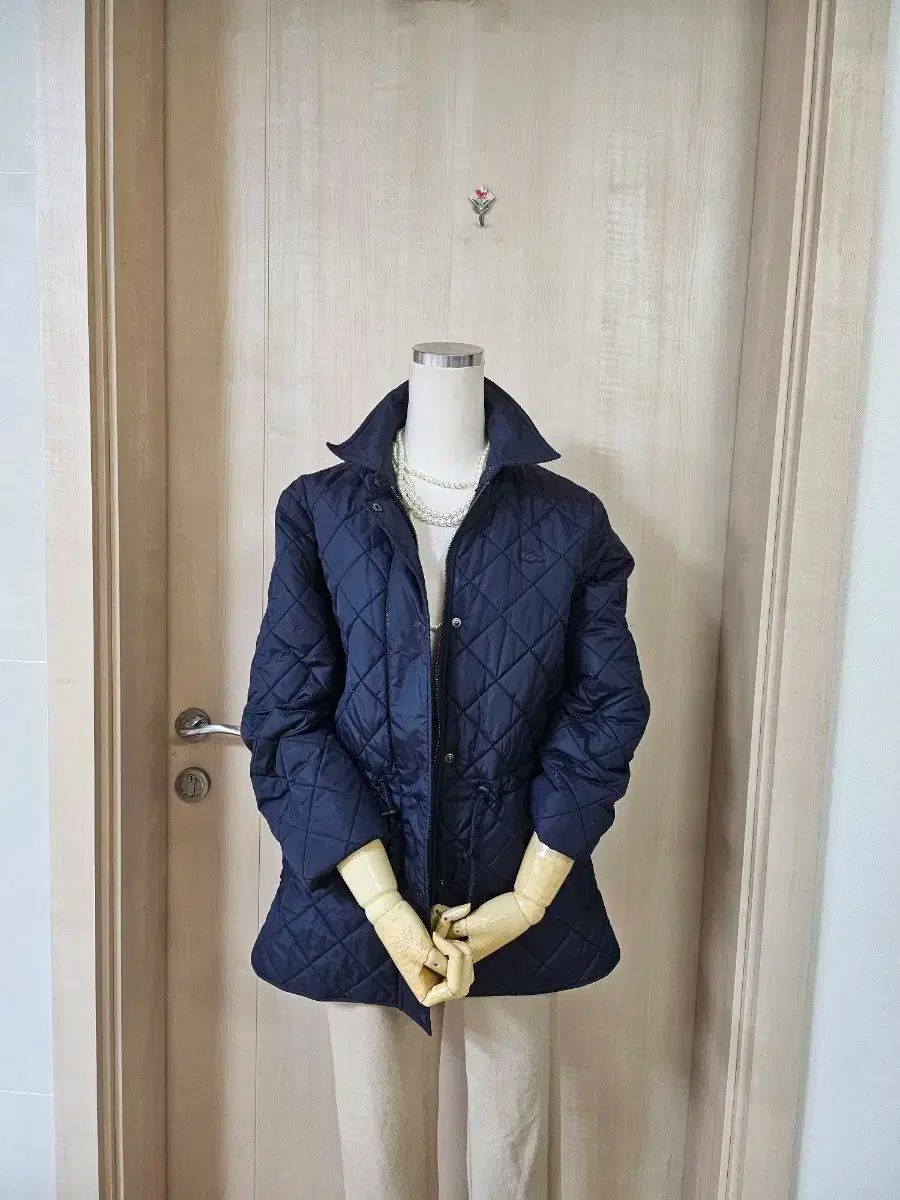ラコステ ネイビー キルティング ジャケット レディース