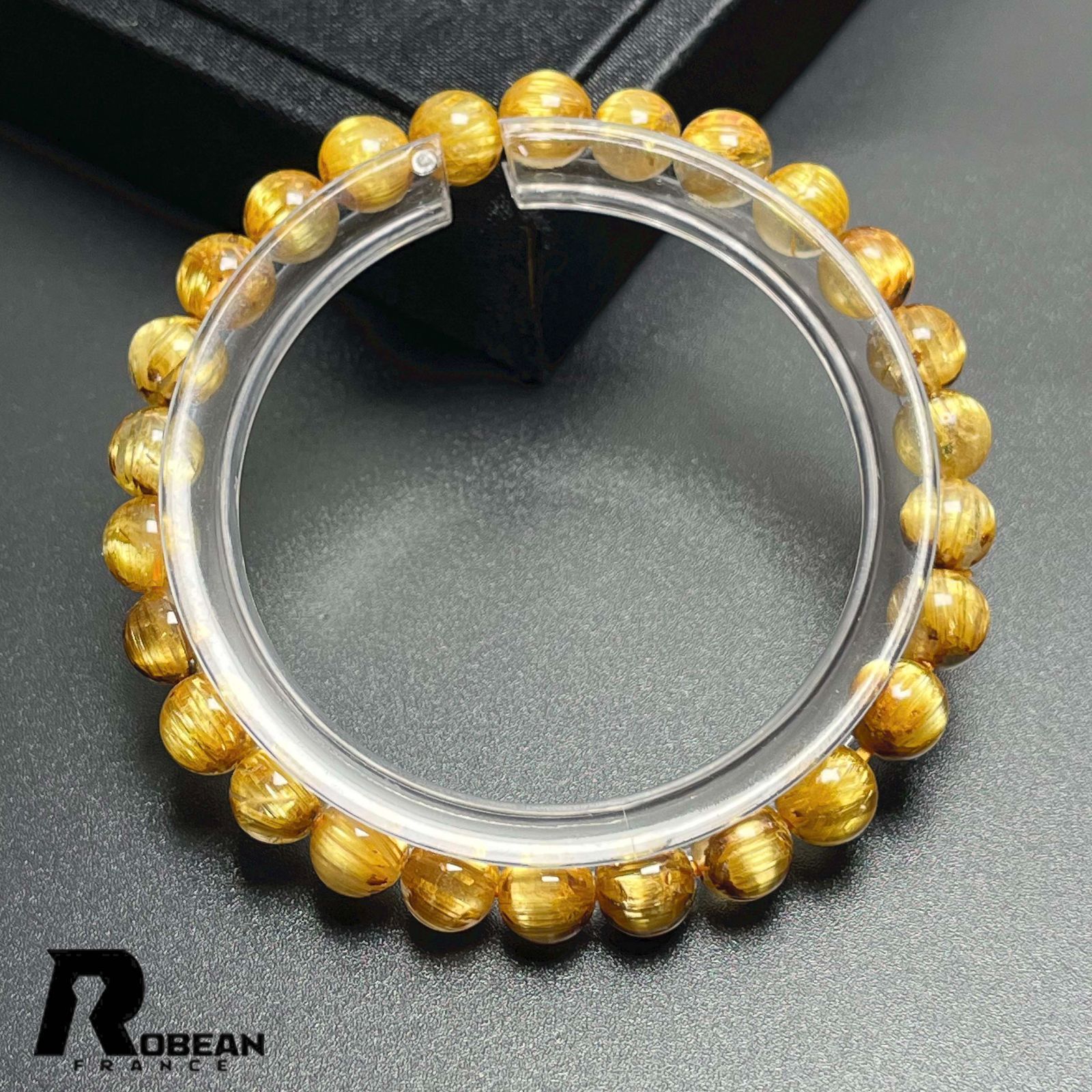 夢色 EU製 定価19万円★ROBEAN・極!極満針ルチルクォーツ★ブレスレット パワーストーン 天然石 綺麗 金運 お守り ギフト プレゼント1 6.9-7.3mm K0410601