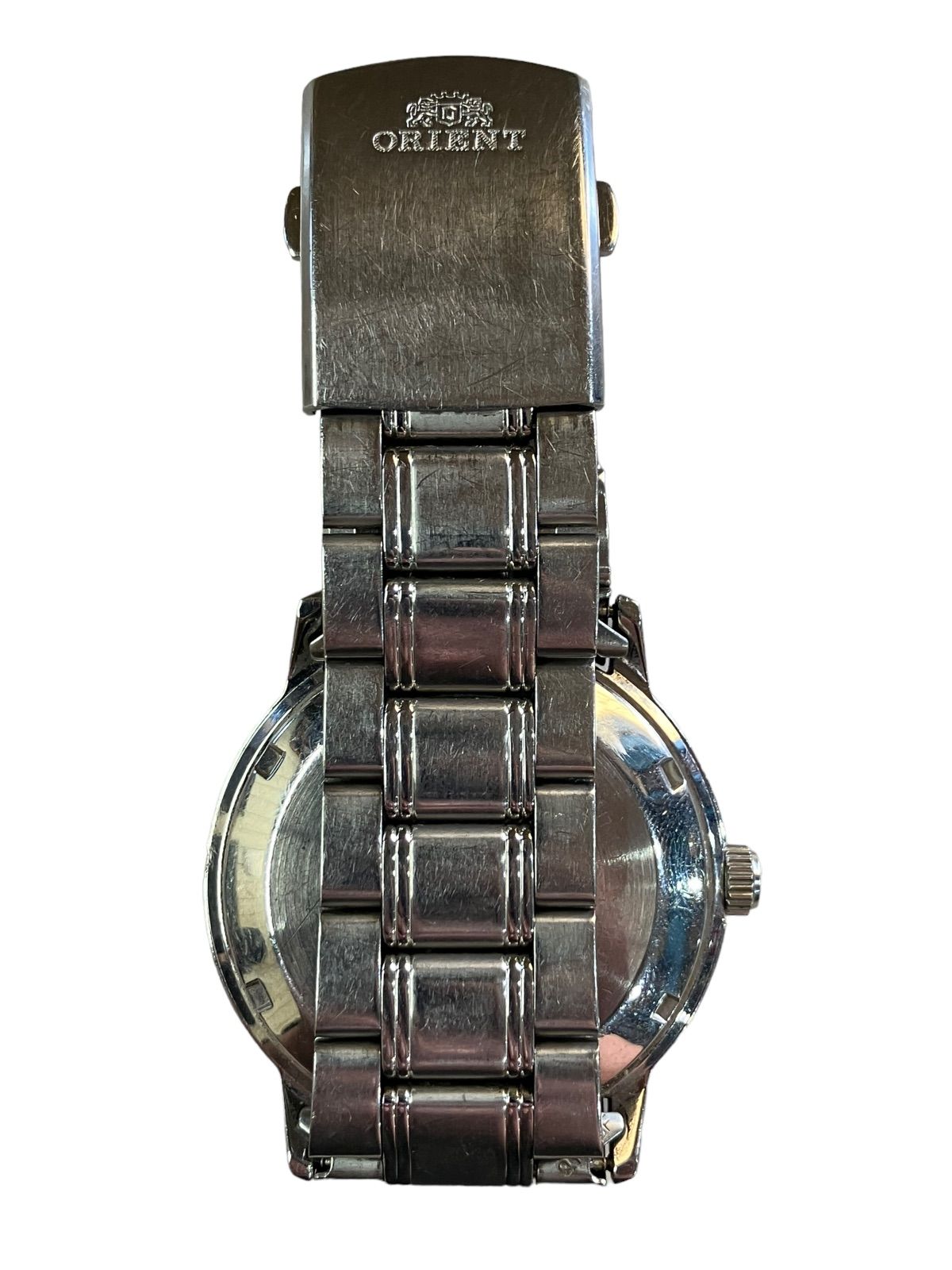 稼働品】美品 ORIENT オリエント ER1T ホワイト シルバー 自動巻き 
