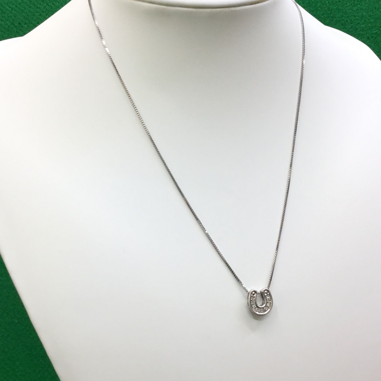豪華 ? 天然ダイヤモンド ・美品 ☆ 馬蹄（ホースシュー）シルバー 