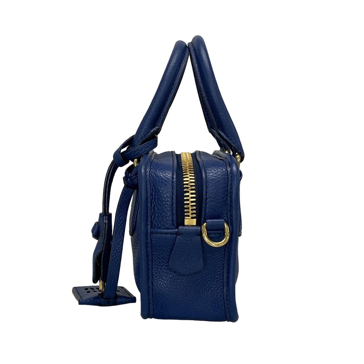 miumiuミュウミュウ レザーハンドバッグ ネイビー美品