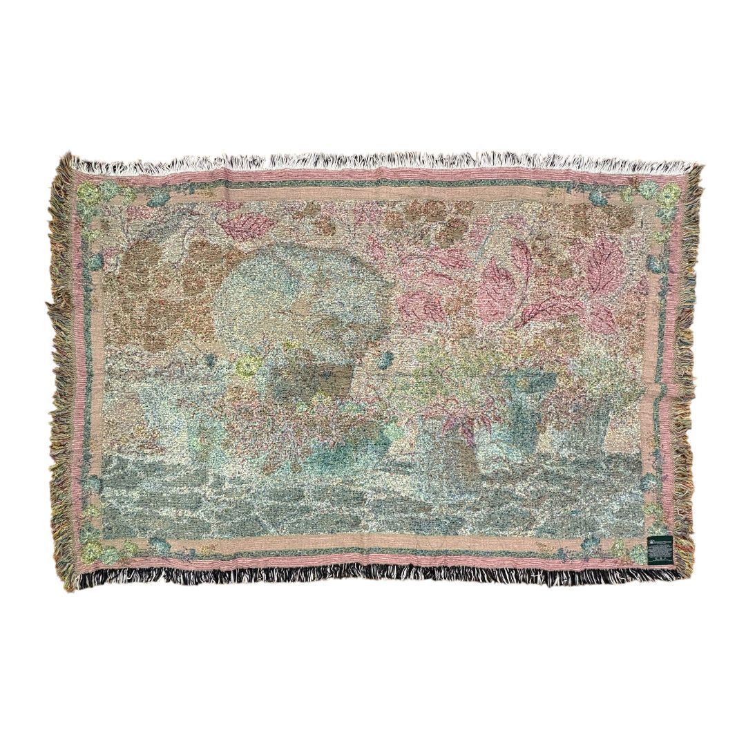 vintage ラグ カーペット、マルチカバー USA製、フラワー、花、459 ラグ ベルギー ラグマット ペルシャ 絨毯 花柄 センターラグ 床
