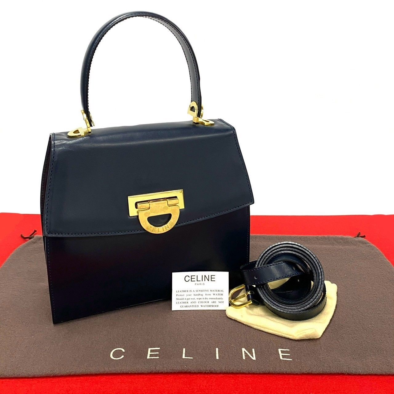 極 美品 希少品 CELINE セリーヌ ヴィンテージ ロゴ 金具 レザー 本革 