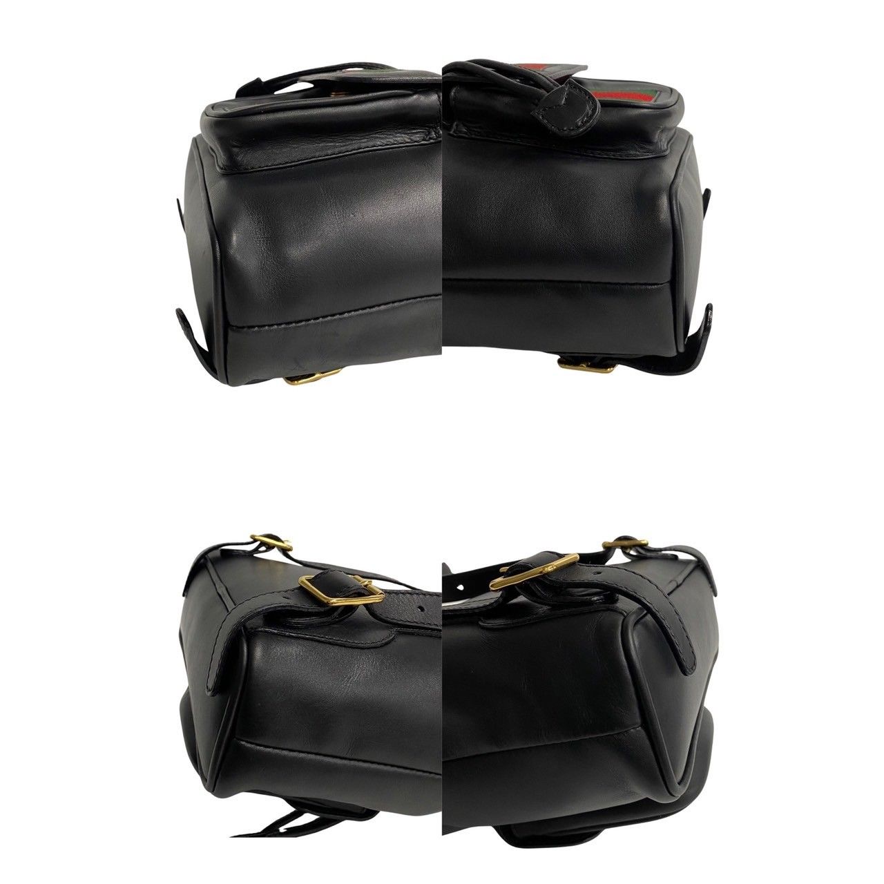 美品 極上！gucci シェリーライン レザーリュック ブラック オールドグッチ 美品 極上 gucci シェリーライン レザーリュック ブラック