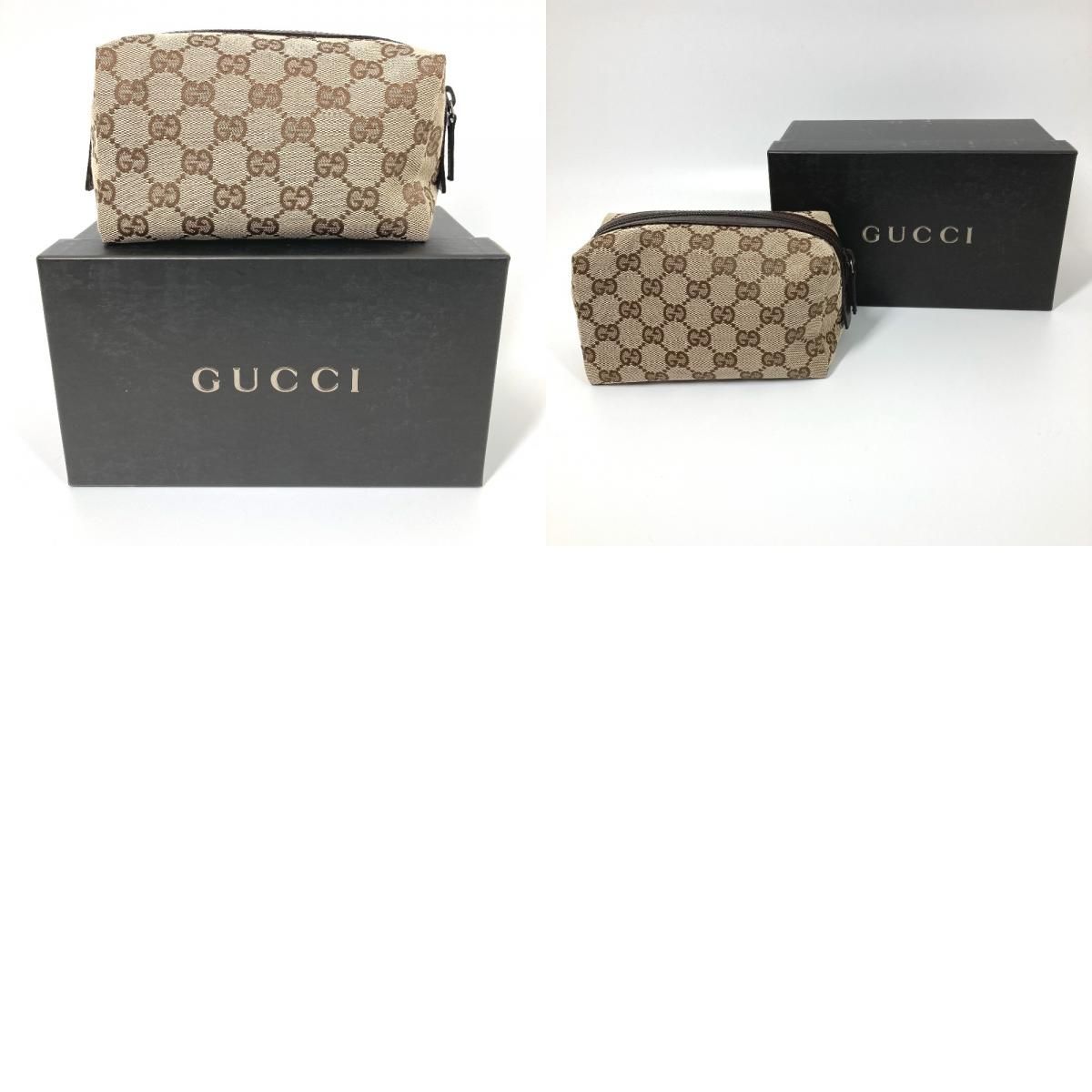 GUCCI グッチ ポーチ GG 29595 GGキャンバス/レザー - メルカリ