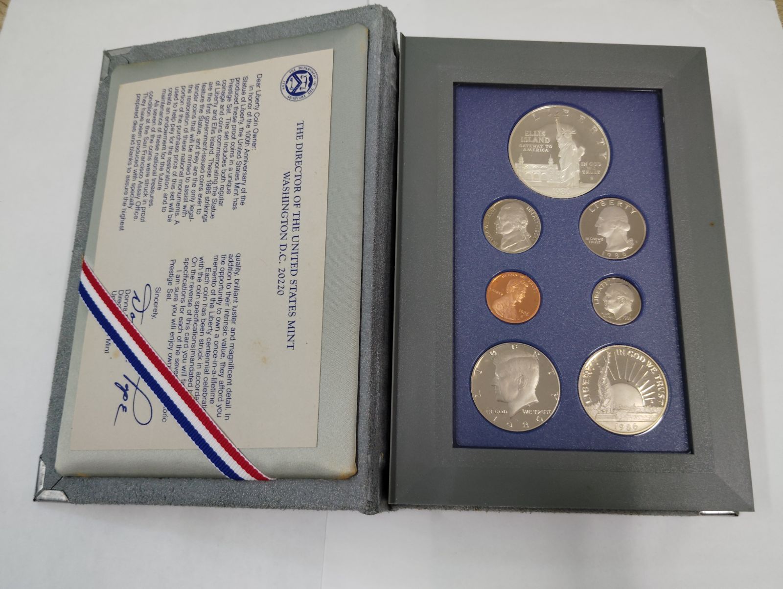 米国リバティ銀貨セット 1986年 米国造幣局 リバティ プレステージセット 7コイン Inc